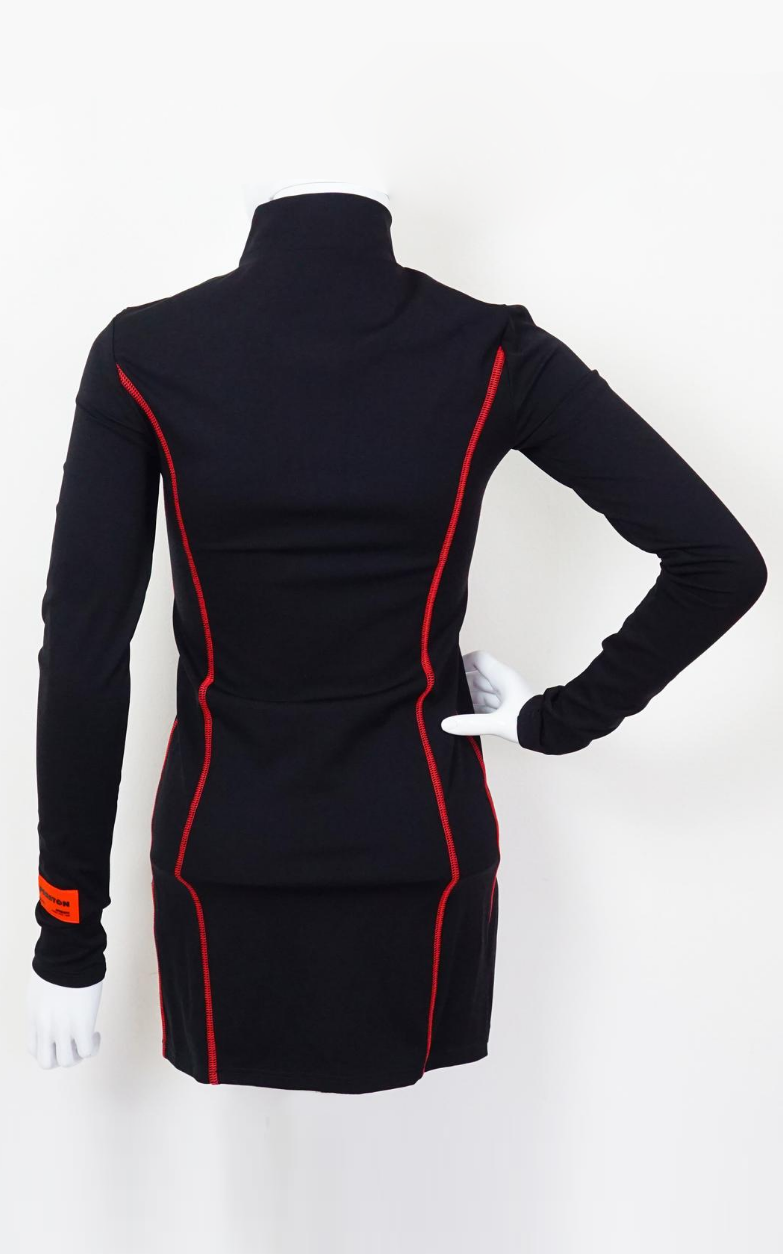 HERON PRESTON Стиль Zip Black Mini Dress