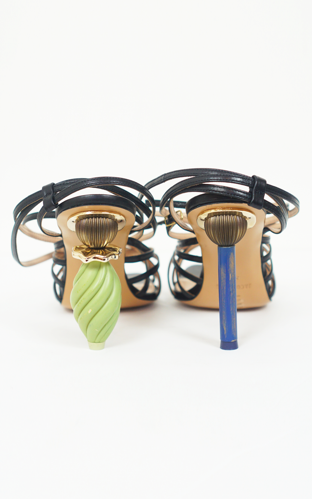 JACQUEMUS Pisa Black Leather Sandals