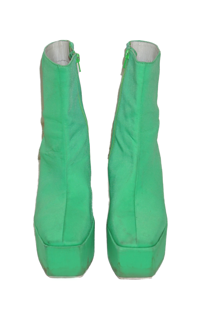 JEFFREY CAMPBELL Neon Green Wedge Boots resellum