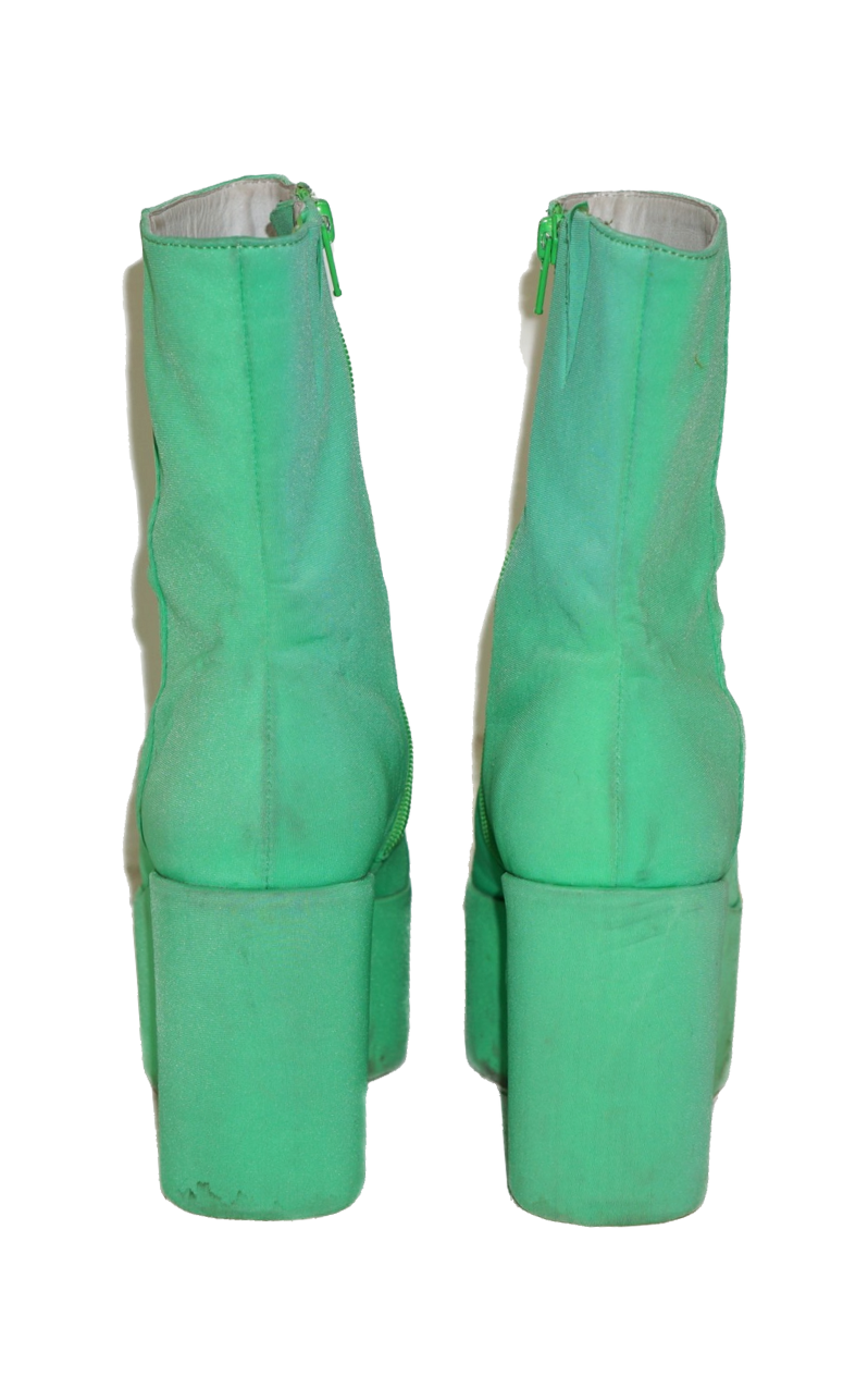 JEFFREY CAMPBELL Neon Green Wedge Boots resellum