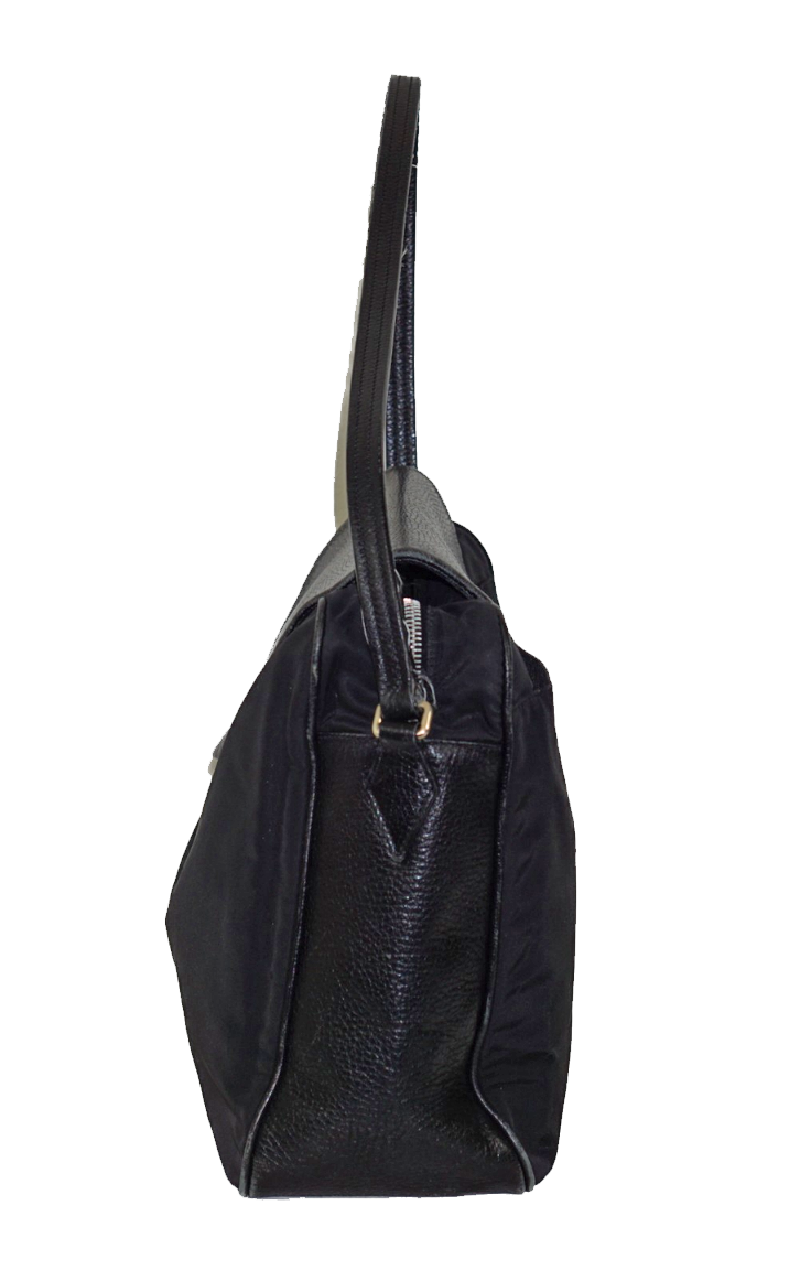 JIL SANDER Black Nylon Clasp Shoulder Bag resellum
