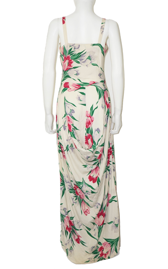 JOURDELLE OF HOLLYWOOD Vintage 40s Floral Dress