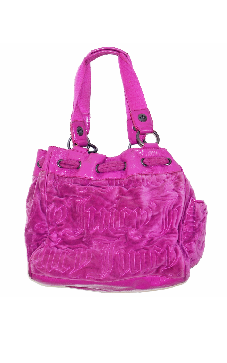 JUICY COUTURE Purple Logo Velour Terry Bag