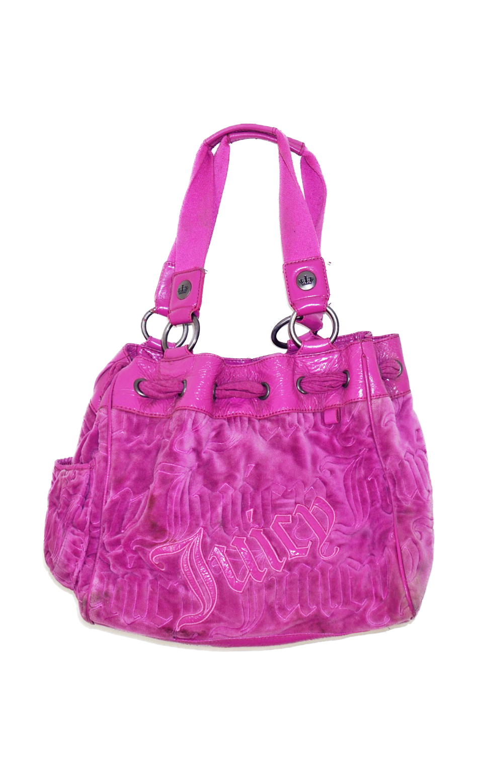 JUICY COUTURE Purple Logo Velour Terry Bag