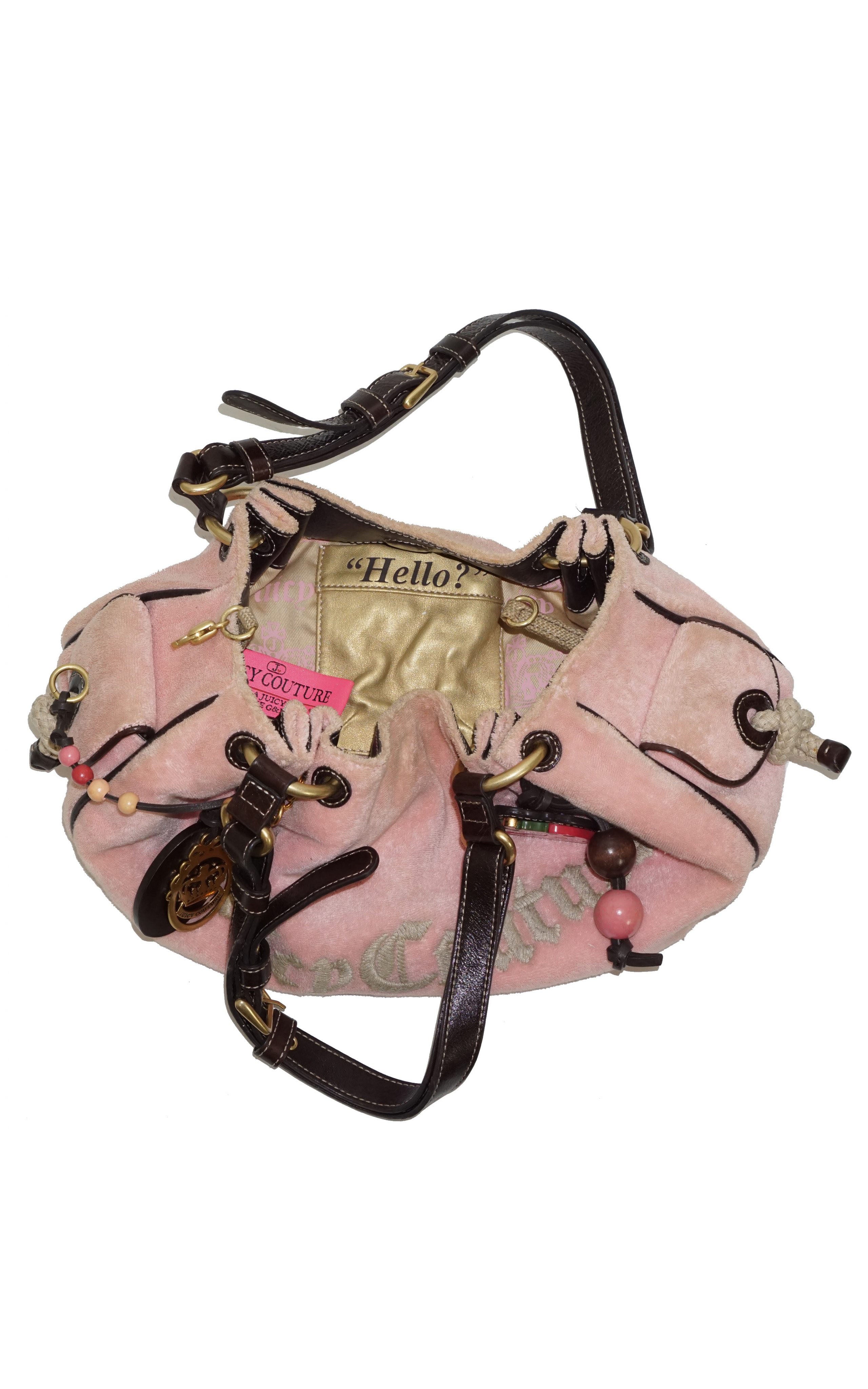 JUICY COUTURE Y2K Pink Velour Purse Bag