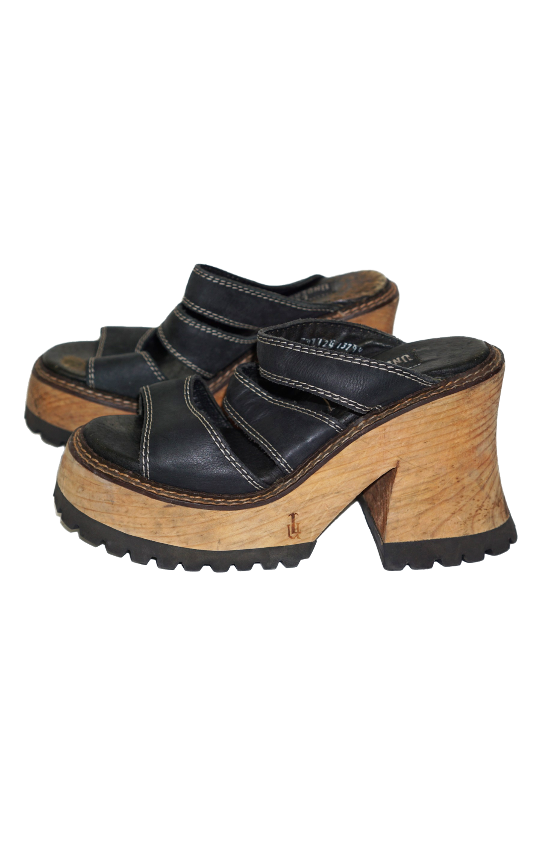 LONDON UNDERGROUND Chunky Wood Sandals resellum