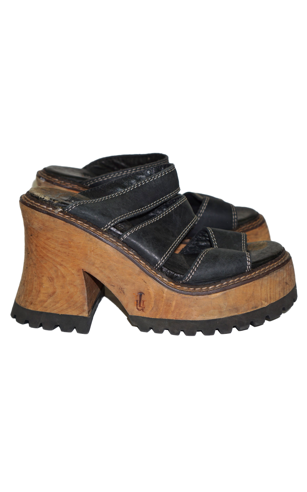 LONDON UNDERGROUND Chunky Wood Sandals resellum