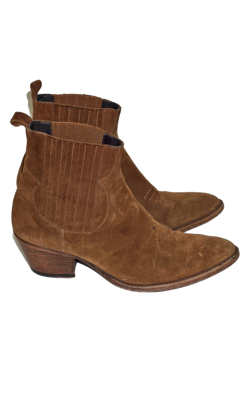 MAJE Suede Western Cowboy Ankle Boots resellum