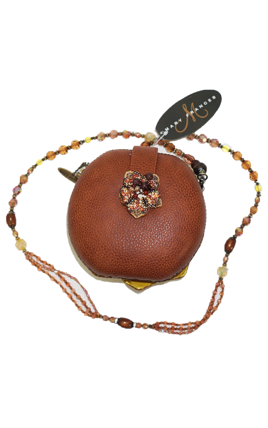 MARY FRANCES Be Happy Beaded Clutch Purse resellum