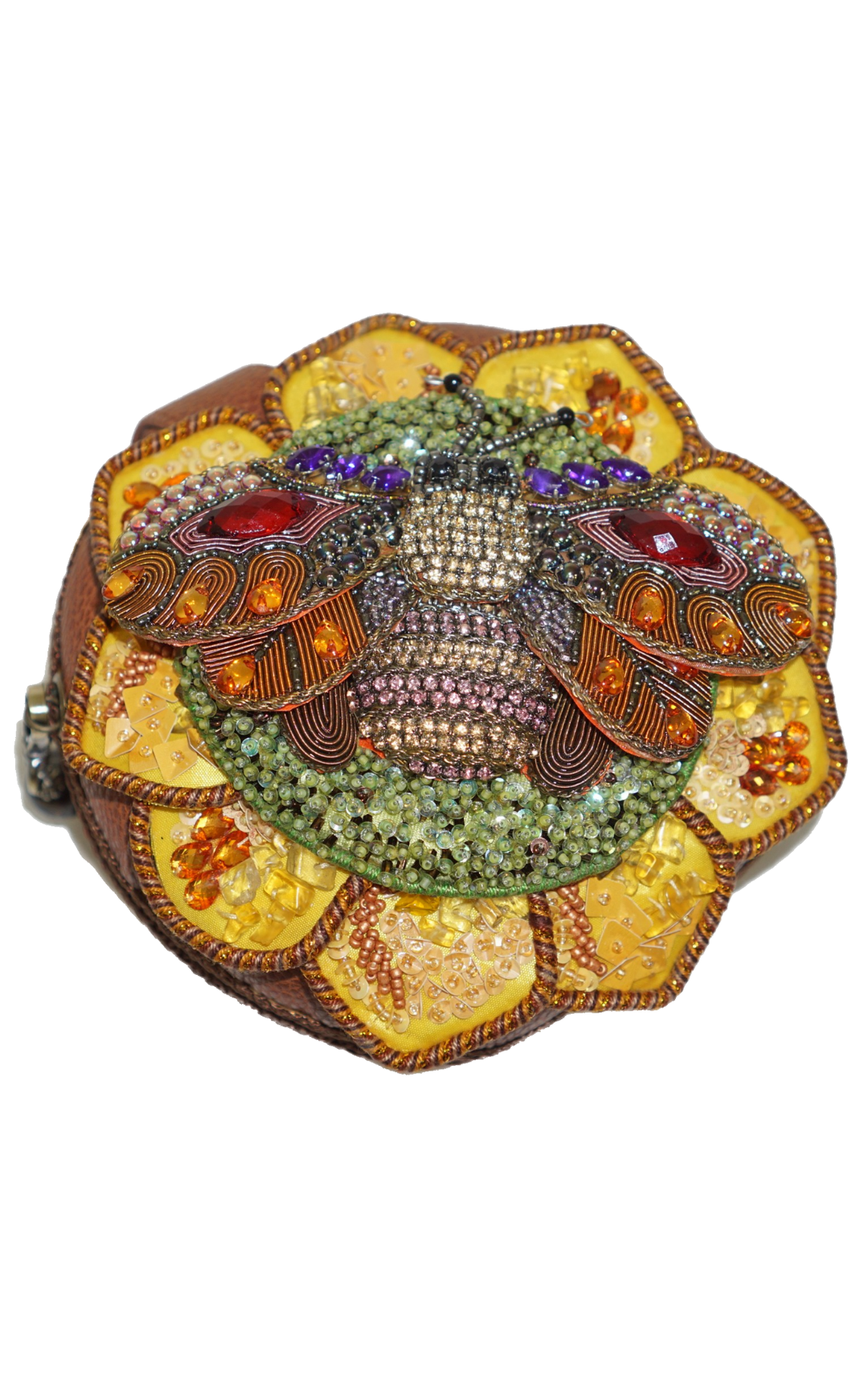 MARY FRANCES Be Happy Beaded Clutch Purse resellum