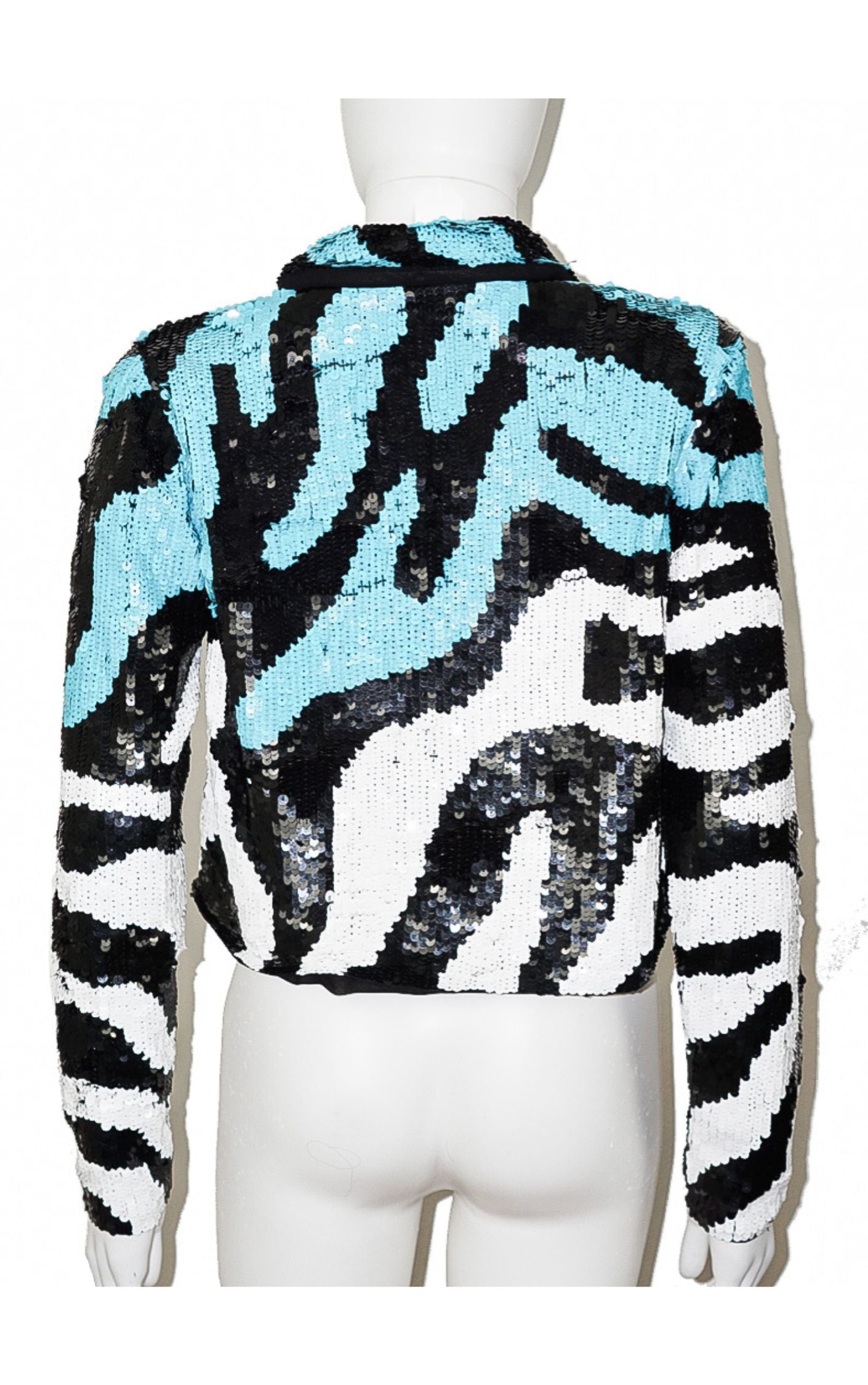 NASTY GAL Sequin Beads Zebra Jacket