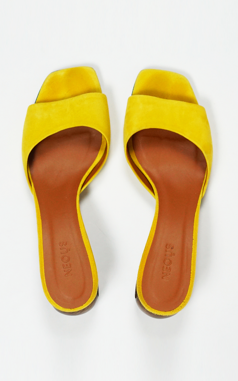 NEOUS Liparis Yellow Suede Slides
