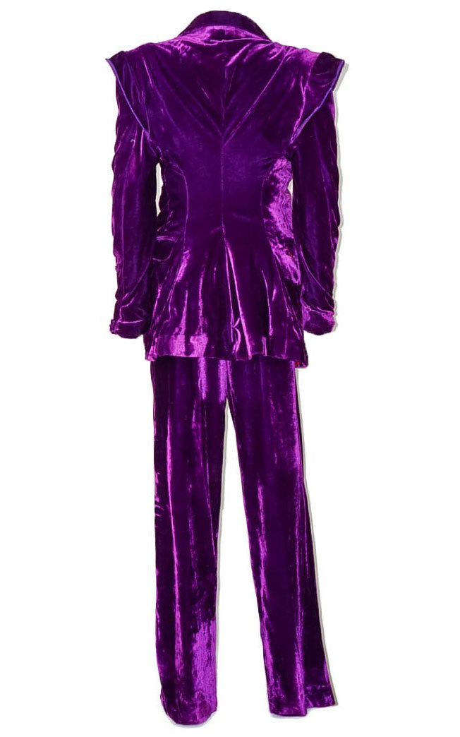 ORANGE CULTURE Purple Velvet Pant Suit