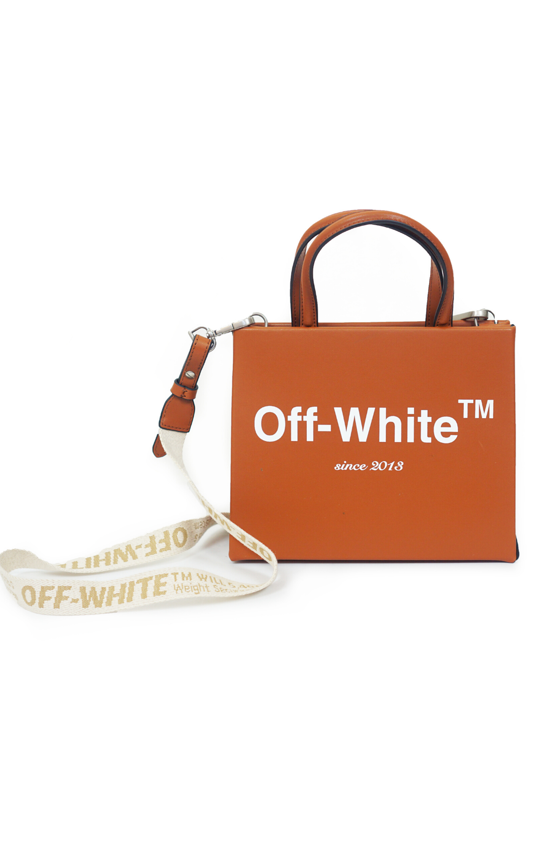 Off-White Brown Mini Box Bag