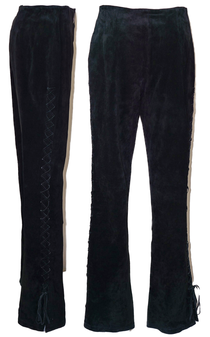 PAOLO SANTINI Vintage Suede Leather Flared Pants resellum