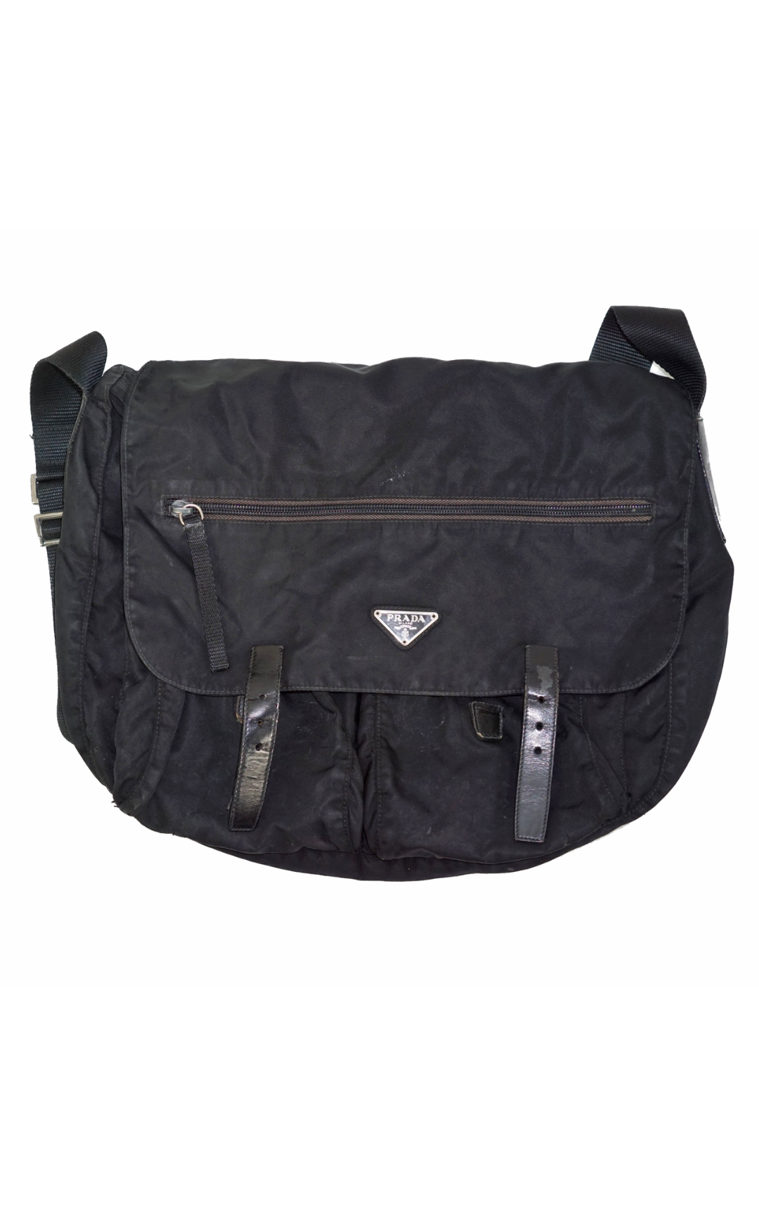 PRADA Logo Nylon Large Crossbody Bag