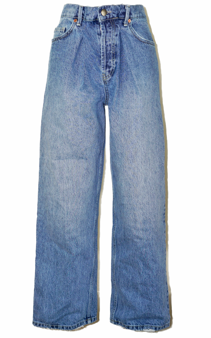 RAEY Wide Leg High Waisted Faded Jeans