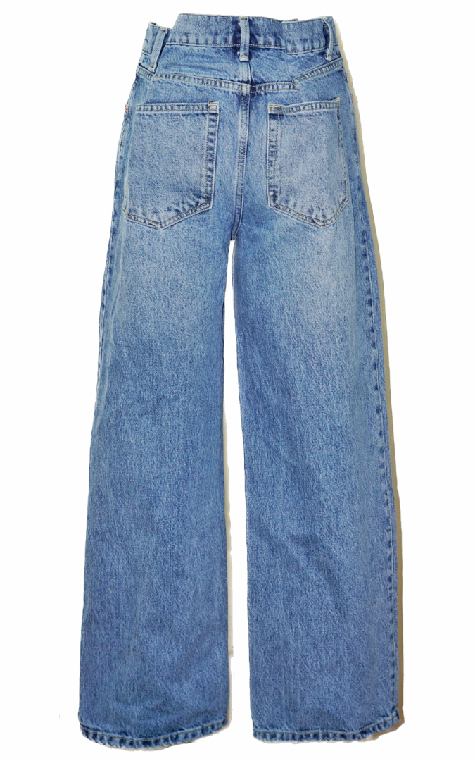 RAEY Wide Leg High Waisted Faded Jeans