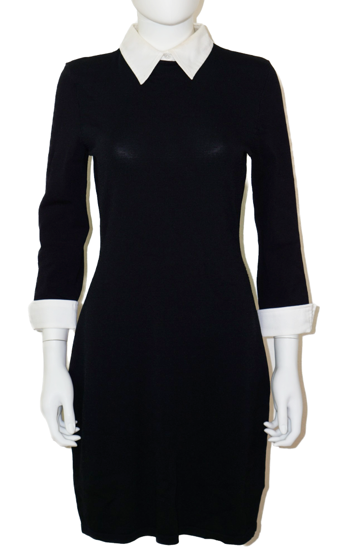 RALPH LAUREN Collared Black Classic Knit Dress resellum