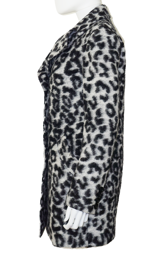 REBECCA MINKOFF Luke Leopard Print Wool Coat resellum