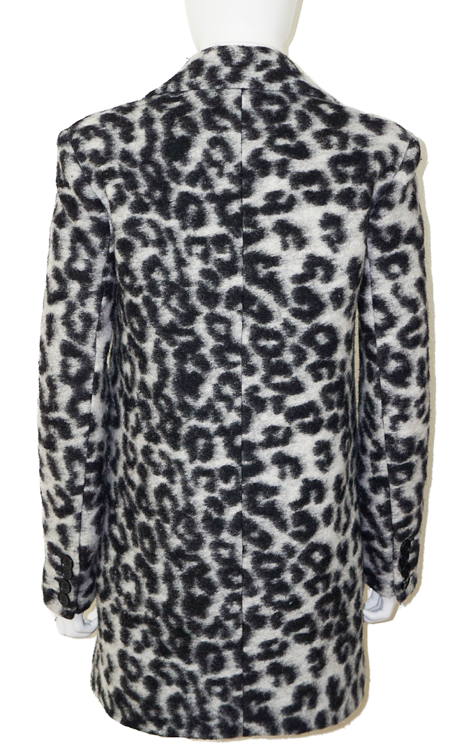 REBECCA MINKOFF Luke Leopard Print Wool Coat resellum