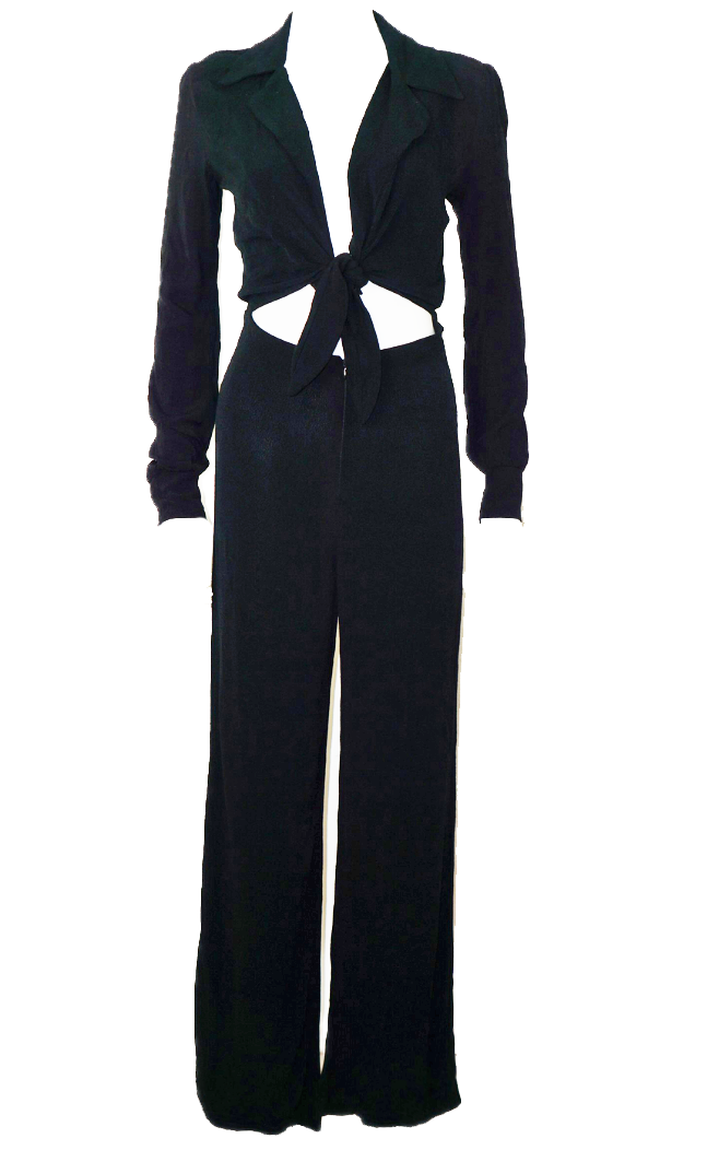 REFORMATION Ferris Black Wide Leg Jumpsuit