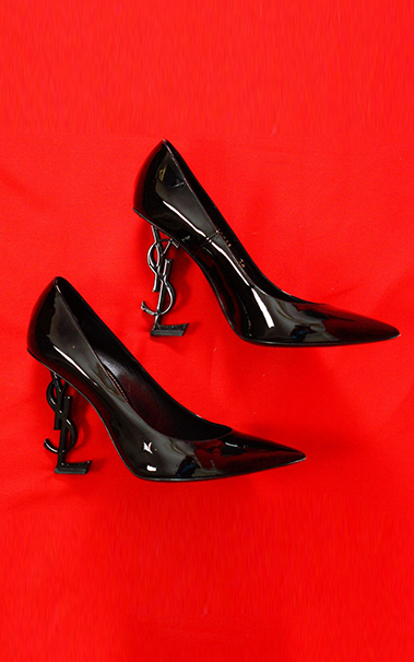 SAINT LAURENT Opyum Black Leather Pumps