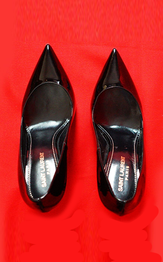 SAINT LAURENT Opyum Black Leather Pumps