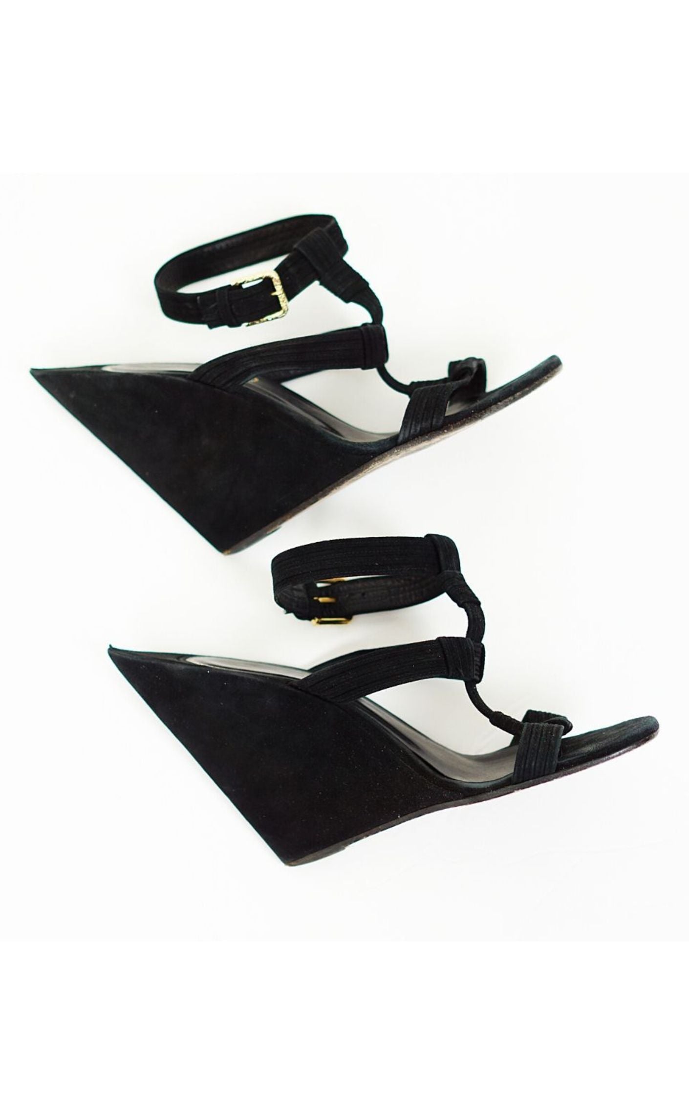 SAINT LAURENT YSL Totem Wedge Sandals