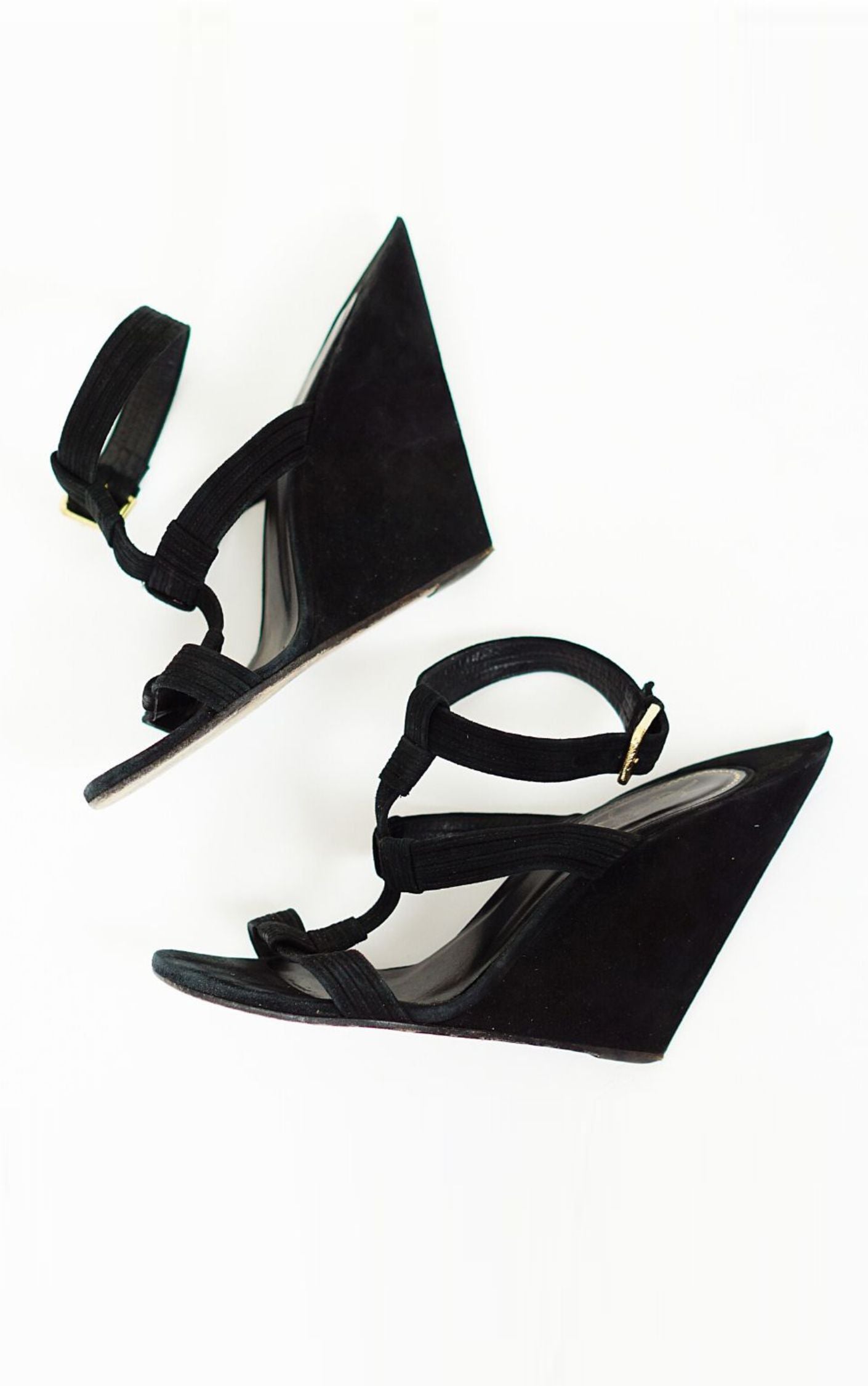 SAINT LAURENT YSL Totem Wedge Sandals