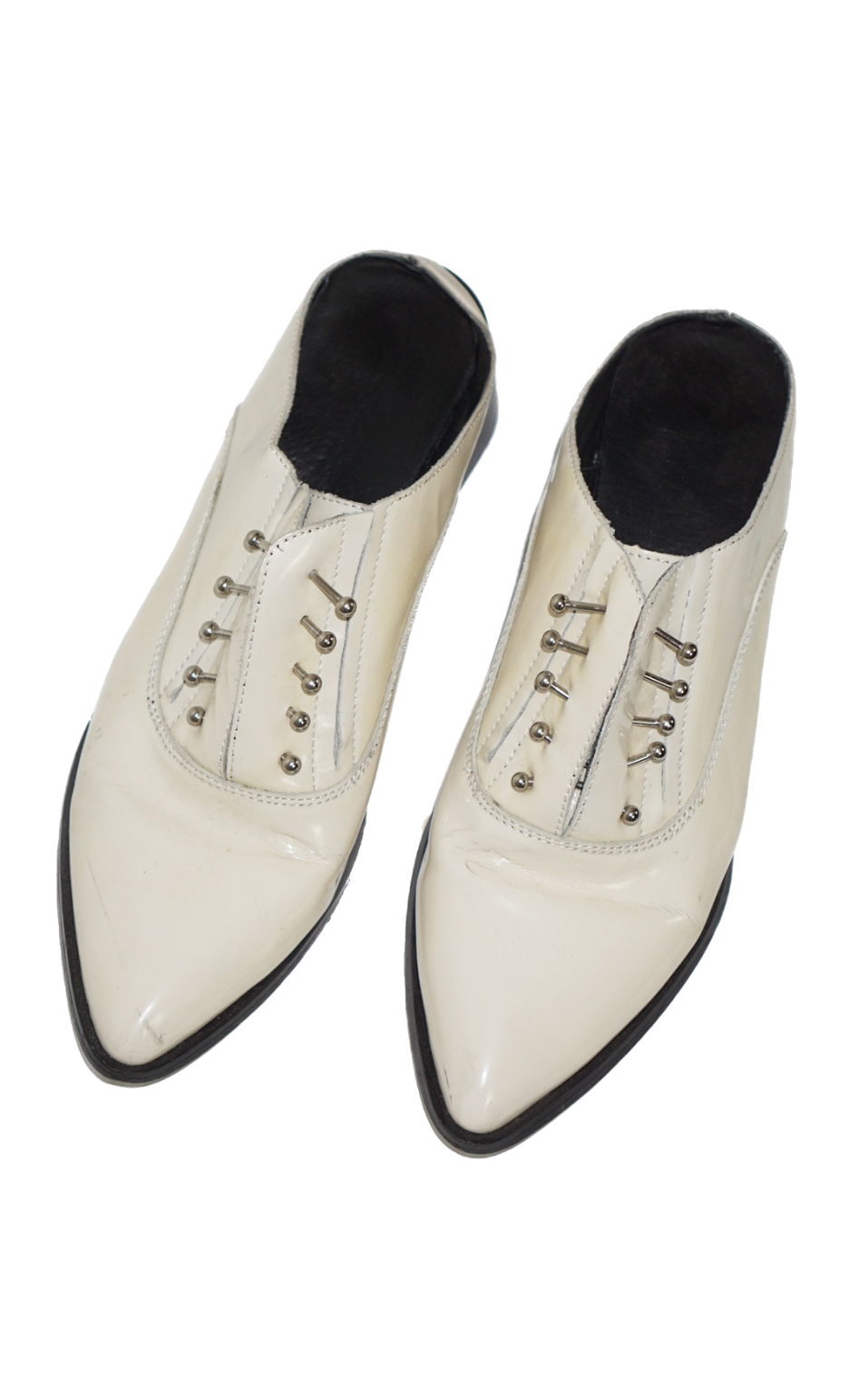 SOL SANA Claire Studded White Mules