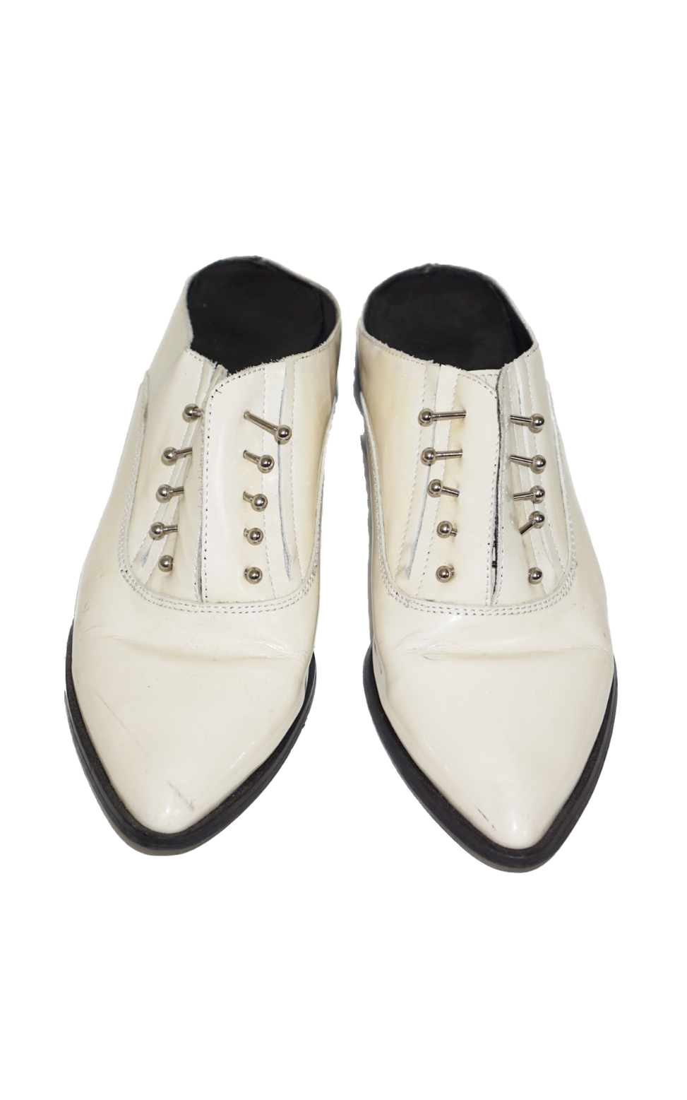 SOL SANA Claire Studded White Mules