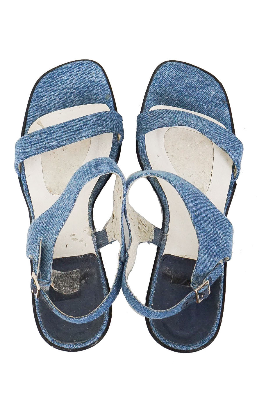 STUART WEITZMAN Y2K Wedge Denim Sandals