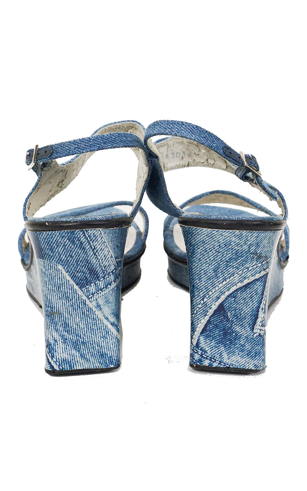 STUART WEITZMAN Y2K Wedge Denim Sandals