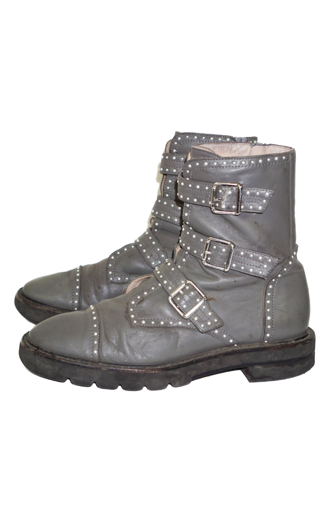 STUART WEITZMAN Jesse Studded Buckle Boots resellum
