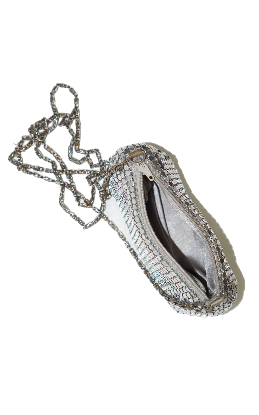 Silver Metallic Sparkle Shoulder Mini Bag