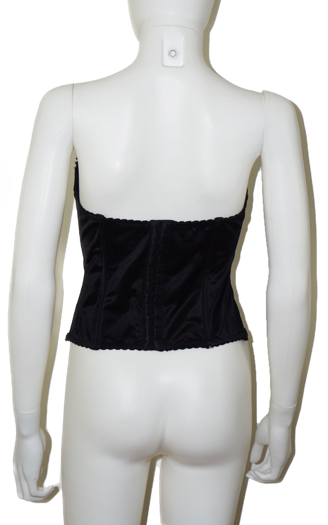 TESA Black Satin Gothic Corset