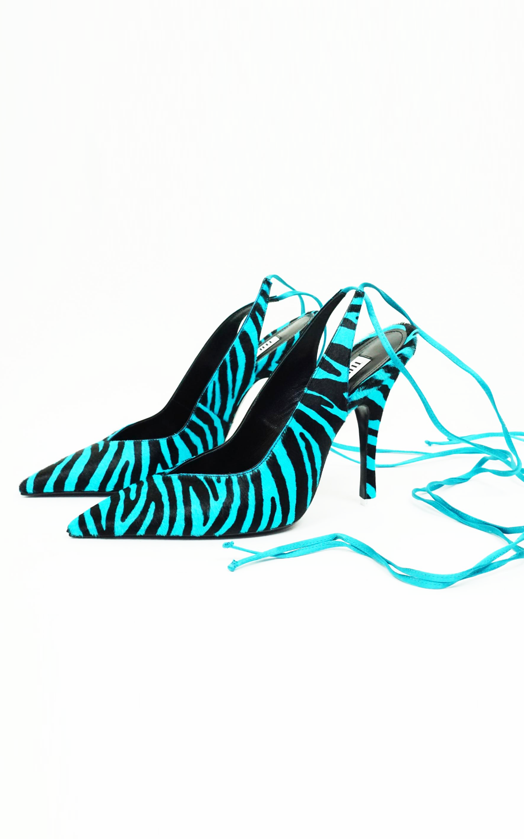 THE ATTICO Zebra Print Strap Lace Up Sandals