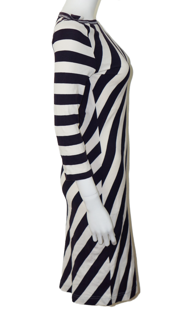 TORY BURCH Logo Striped Bodycon Midi Dress resellum