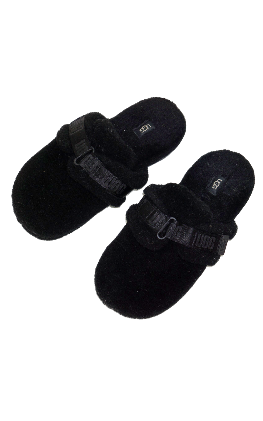 UGG Fluff It Black Shearling Fluffy Slippers resellum