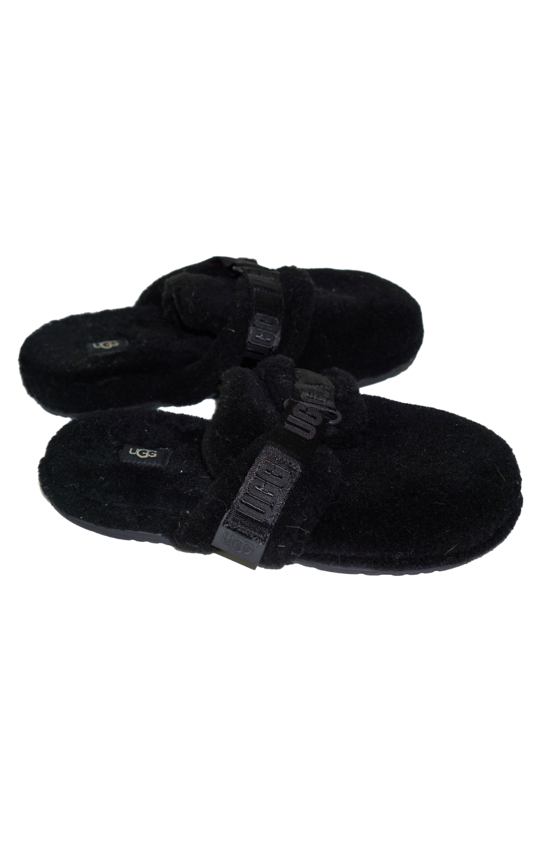 UGG Fluff It Black Shearling Fluffy Slippers resellum