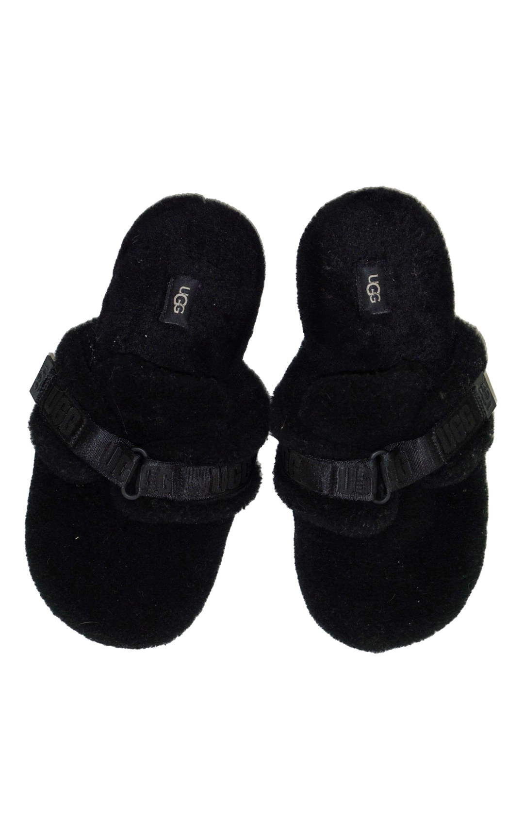 UGG Fluff It Black Shearling Fluffy Slippers resellum