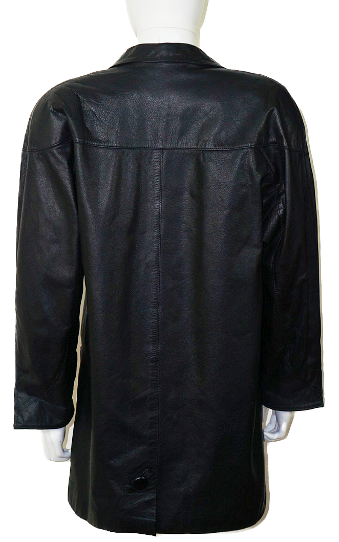VALENTINO Vintage 90s Leather V-Neck Jacket resellum