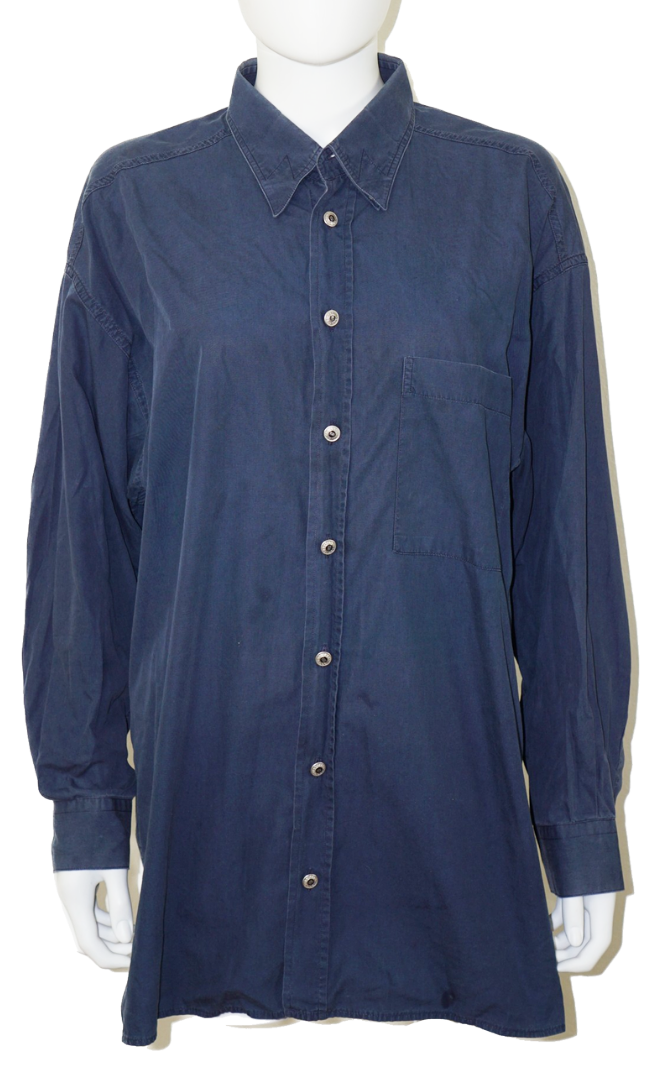 VERSACE Classic V2 Logo Blue Button Down Shirt resellum