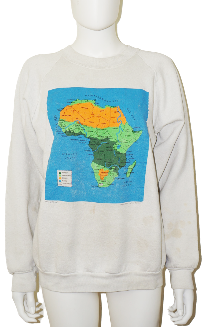 VINTAGE 90s Africa Continent Map Sweatshirt resellum