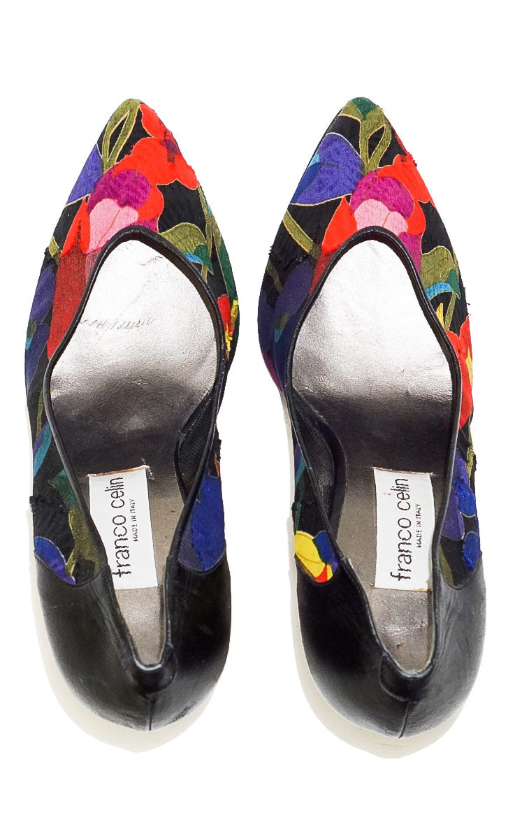 VINTAGE Franco Celin Floral Pumps