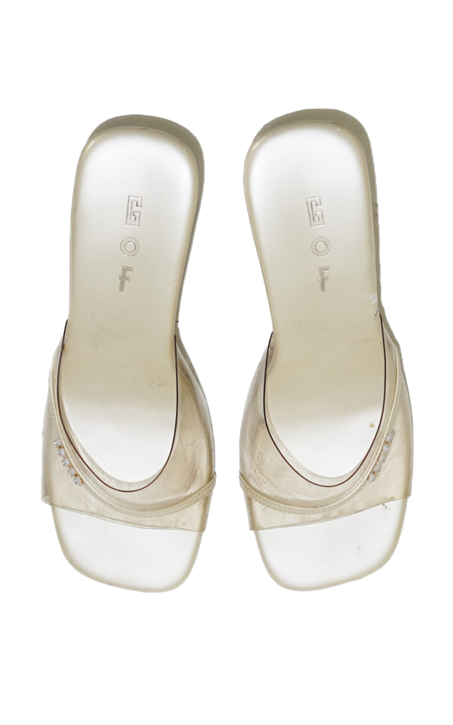 VINTAGE GOF Y2K Daisy Clear Wedge Sandals