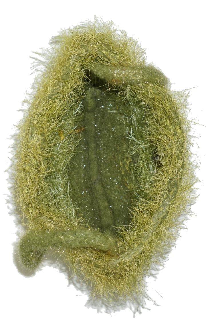 VINTAGE Green Fuzzy Sparkling Shoulder Bag