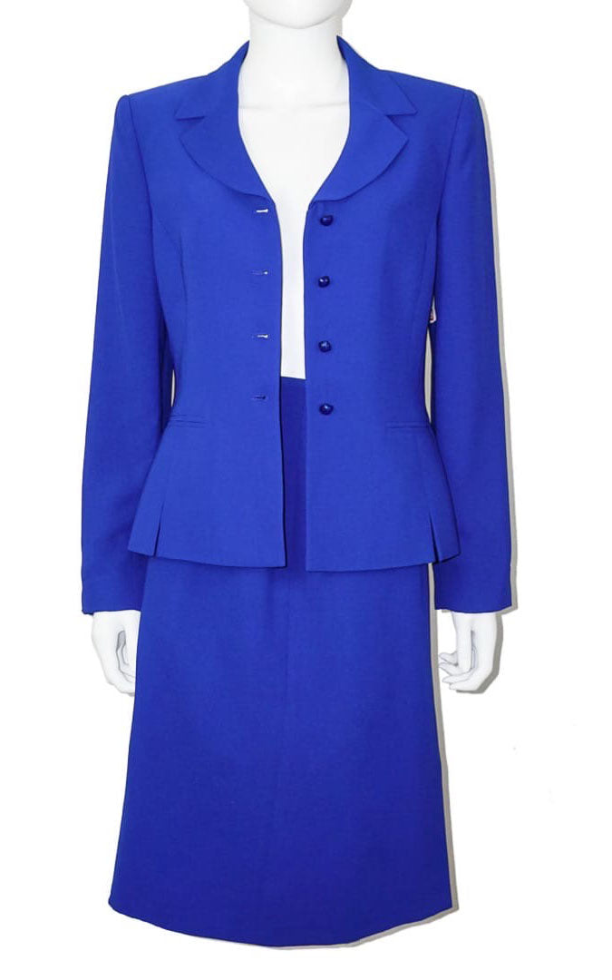 VINTAGE Kasper A.S.L. Blue Skirt Suit