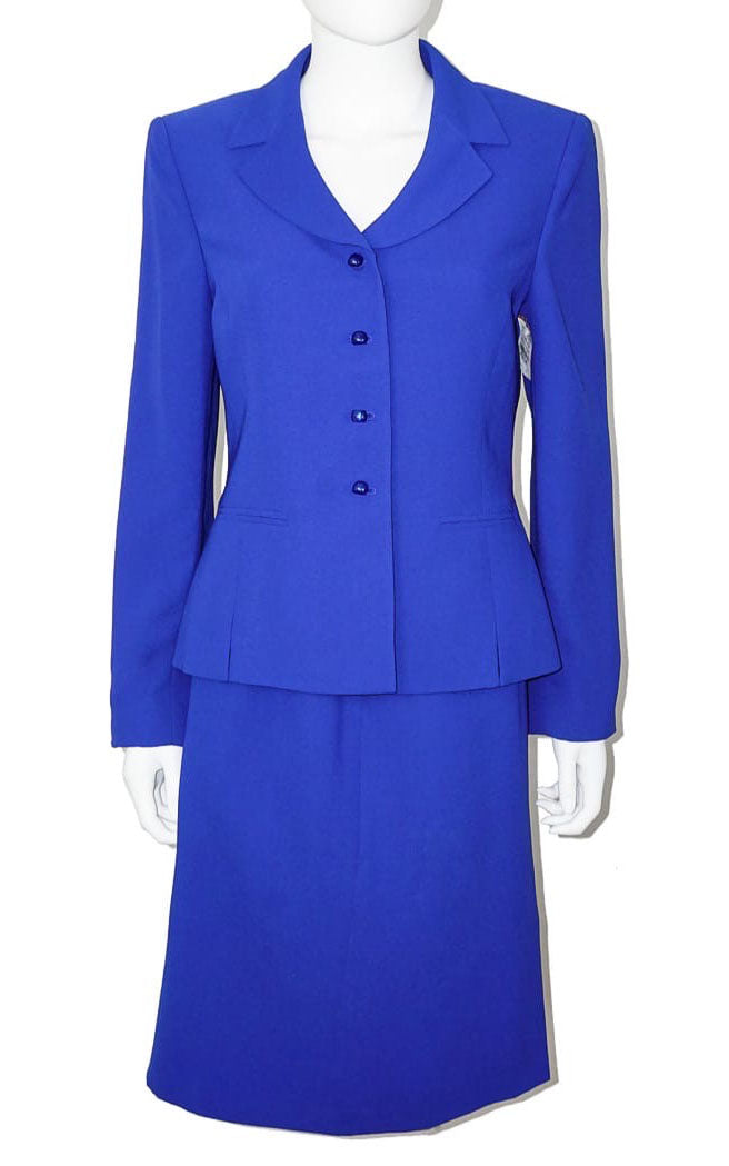 VINTAGE Kasper A.S.L. Blue Skirt Suit